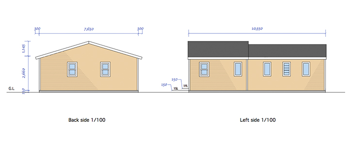 sleep out 平面図 図面 プラン7.65×10.55