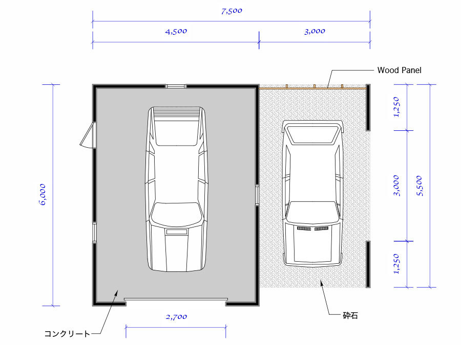 ガレージ 倉庫 車庫はイープラン 2台用プラン1 ガレージ 倉庫 車庫はイープラン 2台用プラン1