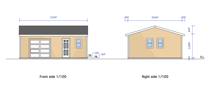 sleep out 平面図 図面 プラン7.5×6.0
