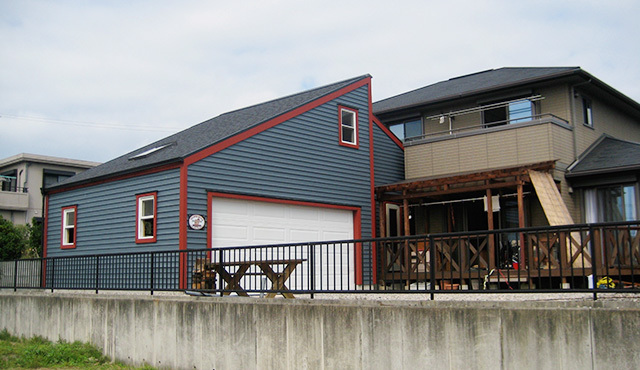 木造ガレージ,倉庫,車庫,住宅