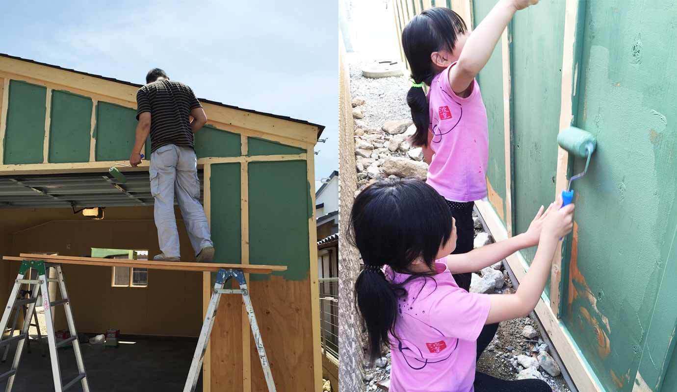 木の質感を生かした木造ガレージG-BB写真