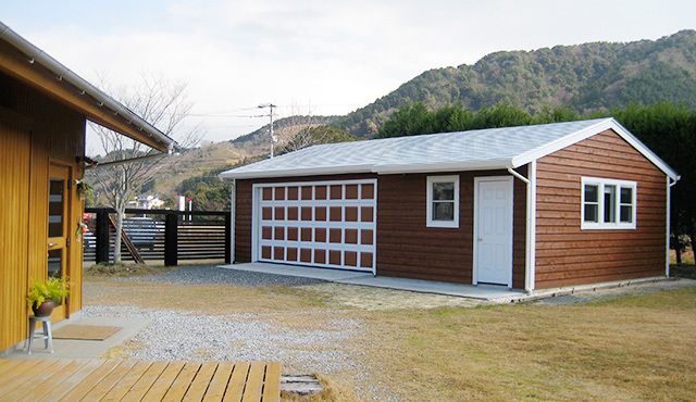 木造ガレージ,倉庫,車庫,住宅